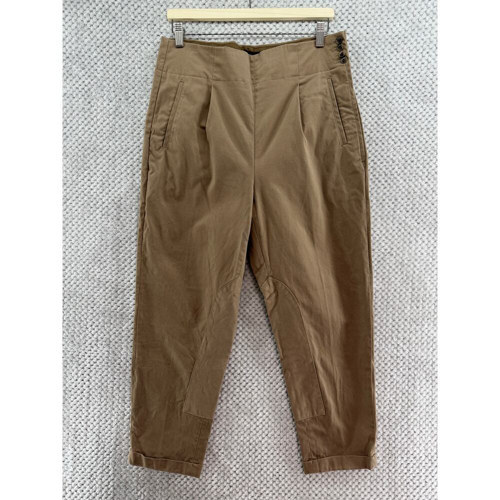 Banana Republic The High Rise Riding Tapered Leg Pants Womens 14 Brown Cotton